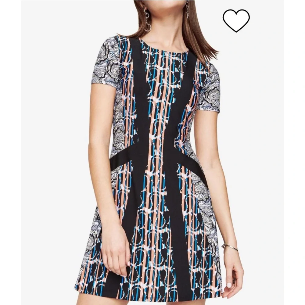 BCBGMaxAzria Ink Paisley Dress size XS (Extra Small) - Picture 3 of 8